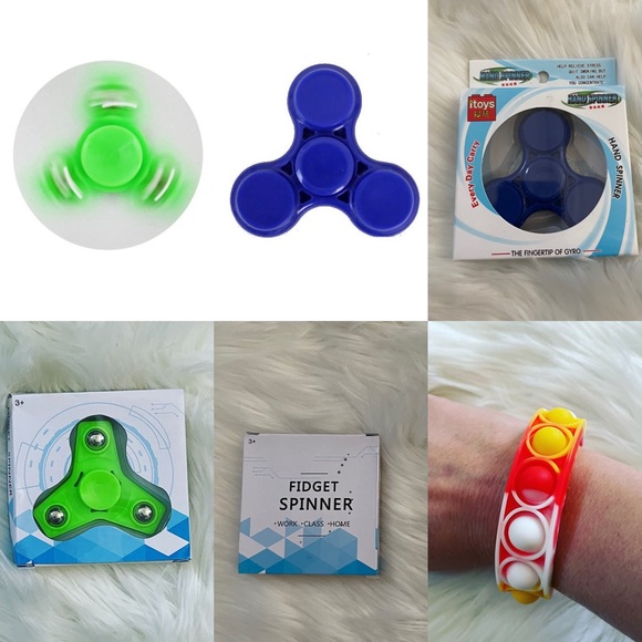 3 Items - 2 Hand Spinner, 1 Pop Sensory Bracelet - Picture 4 of 12
